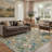 Eden Floral Blue Machine Washable Indoor Area Rug With Non-Slip Backing-25059741-25836620
