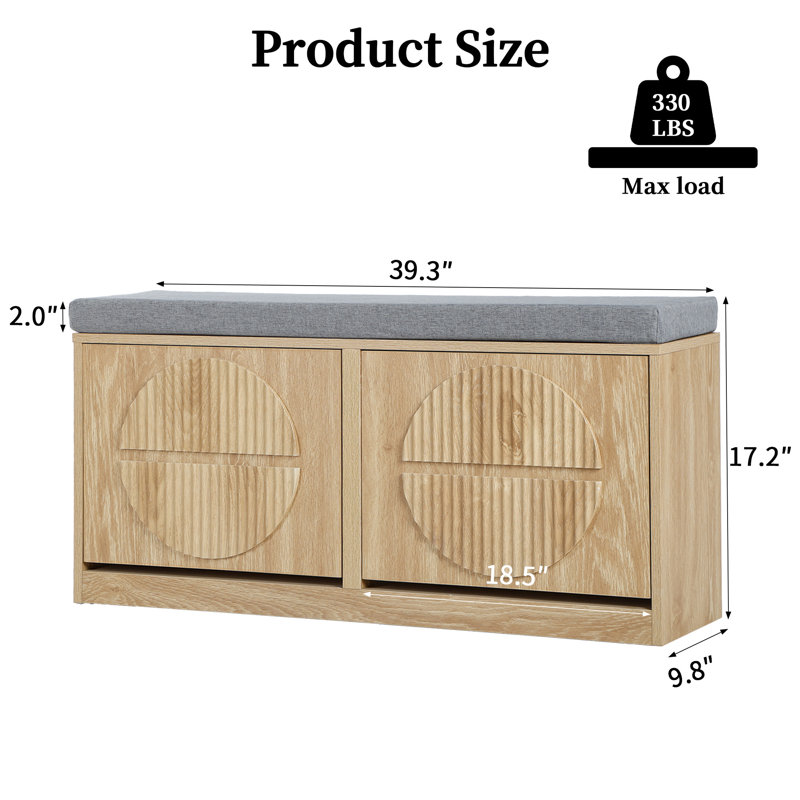 8 Pair Shoe Storage Bench, Yellow