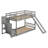 Solid Wood Twin Over Twin Low Bunk Bed With Slide And Storage Staircase-443324545
