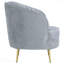 Chaise de bureau élégante capitonnée grise et dorée