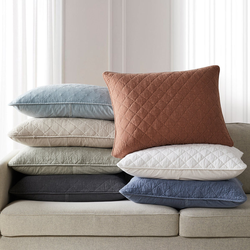 Taie décorative rustique en coton couleur unie, Très grand, Blanc rétro