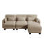 Canapé d'angle modulaire capitonné avec pouf amovible