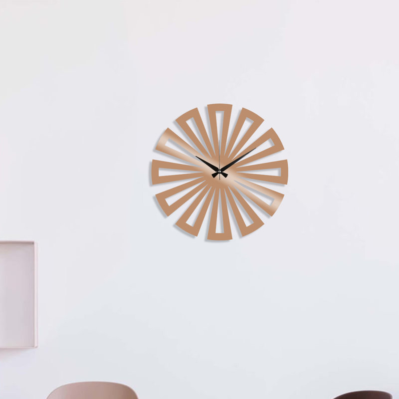 Turcotte Metal Wall Clock, Copper/Black