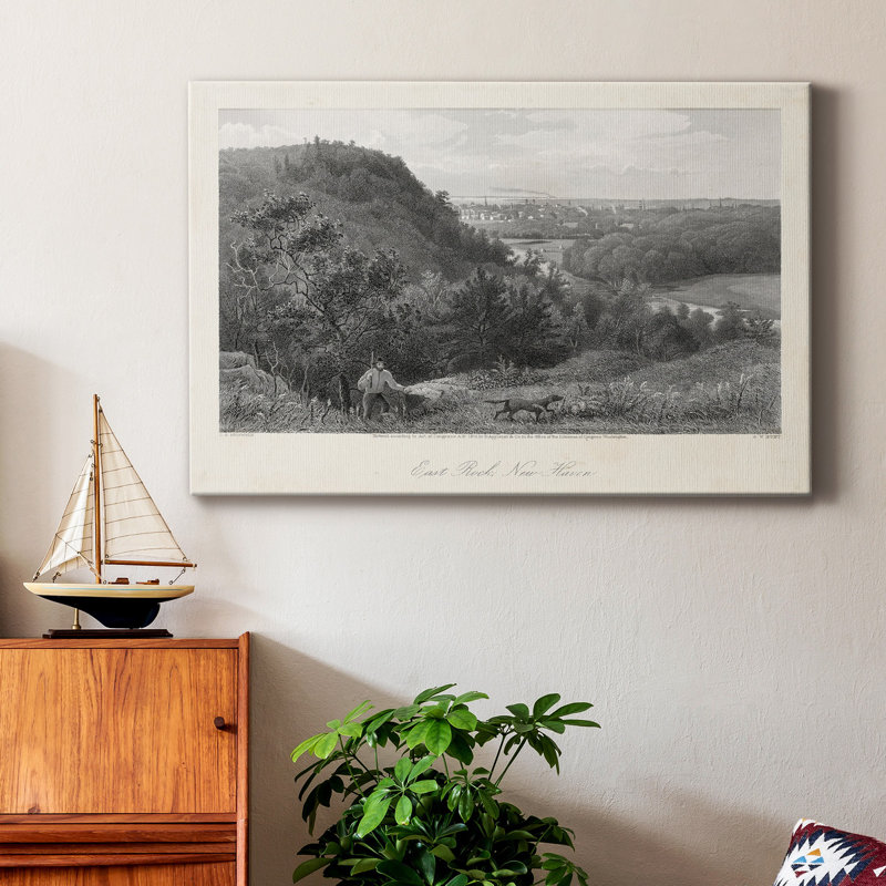 East Rock, New Haven - reproduction d'art sur toile tendue, H 27 po x l 18 po x P 1 po