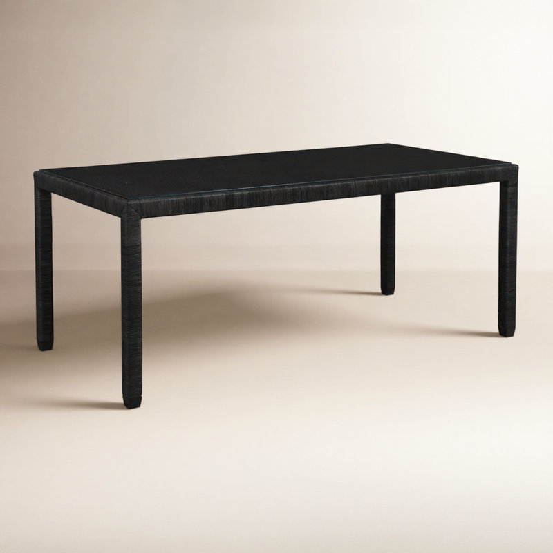 Pine Isle Glass Dining Table, Black