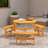Outdoor 6-person Picnic Table With 4 Curved Benches, Round Tabletop And Umbrella Hole-825041477