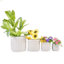 4 pots de fleurs en céramique, pot de fleurs moderne pour patio, jardin ou rebords de fenêtre