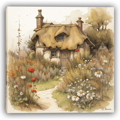 "Whispers of the Wildflowers" – Country Cottage Canvas Wall Art