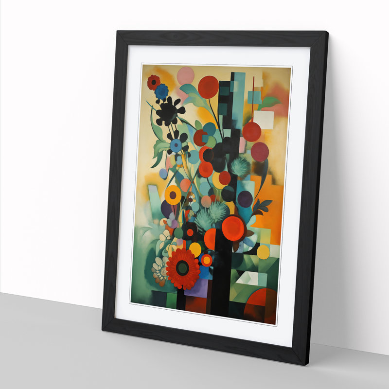Bauhaus Flowers Vol.2 - Single Picture Frame Print, 46cm H x 34cm W, Black Framed