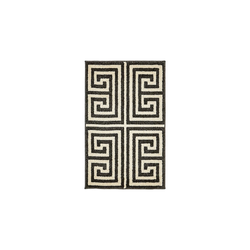 Tapis noir / beige Barreto Performance, Rectangle 2 pi x 3 pi 1 po