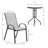 Outdoor Bistro Set Small Patio Set w/ Stackable Chairs, Grey-1243704015