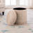 Elegant Cream 16" x 16" x 18" Round Ottoman with Hidden Storage