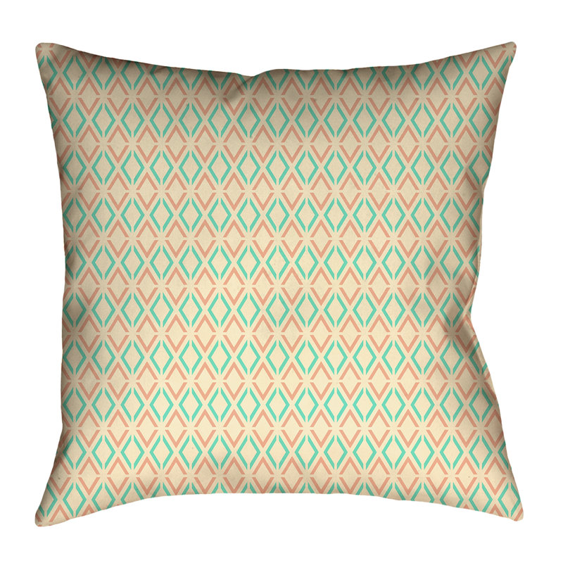 Coussin Katelyn Elizabeth, Bleu sarcelle; orange, 36 po x 36 po, Carré