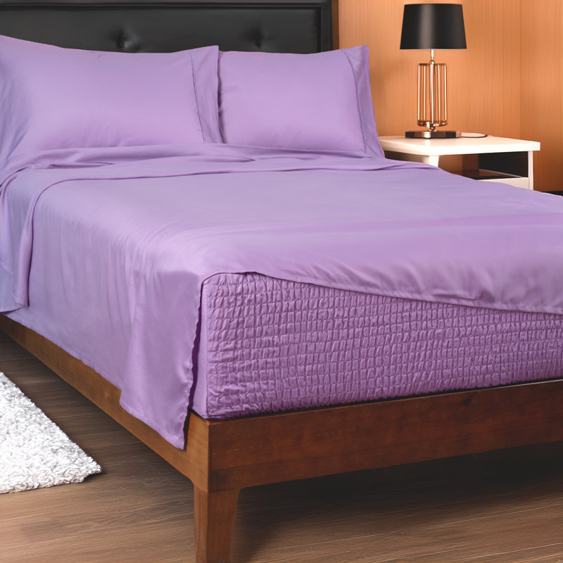 Anti-Wrinkle Soft Microfiber BedTite Tight Grip Sheet Set, Lilac, Twin Sheet Set with 1 Pillowcase