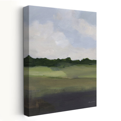 Colline verte - nuages noirs, bleus et bruns