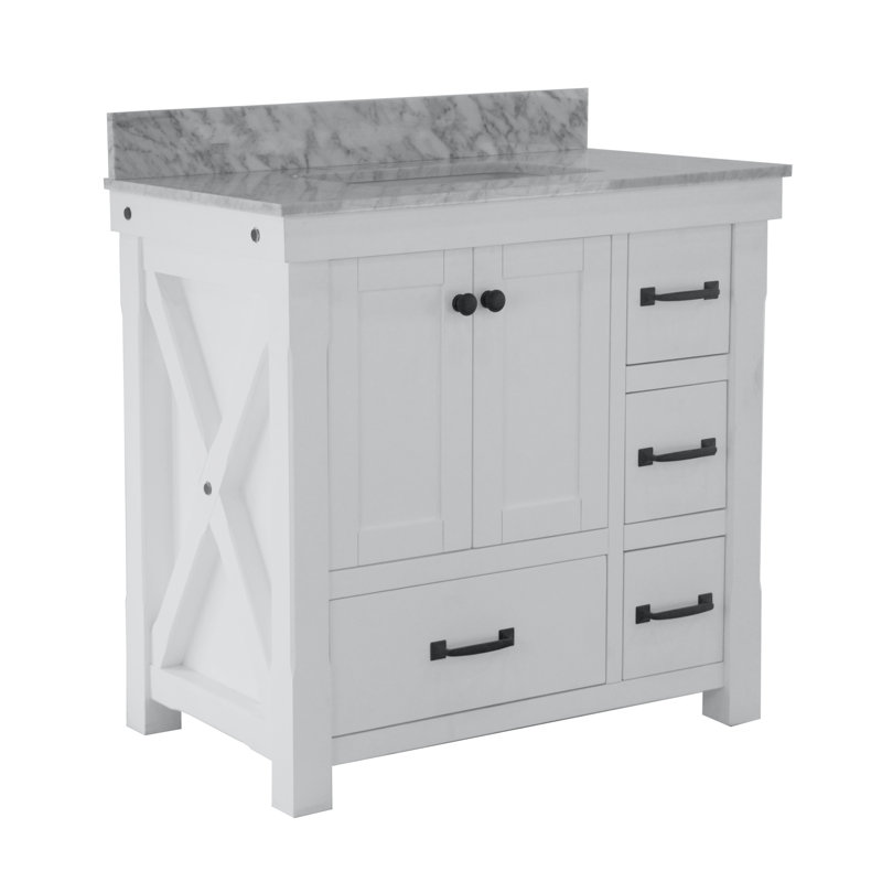 Ensemble de meuble-lavabo simple 36 po Galvan, Blanc