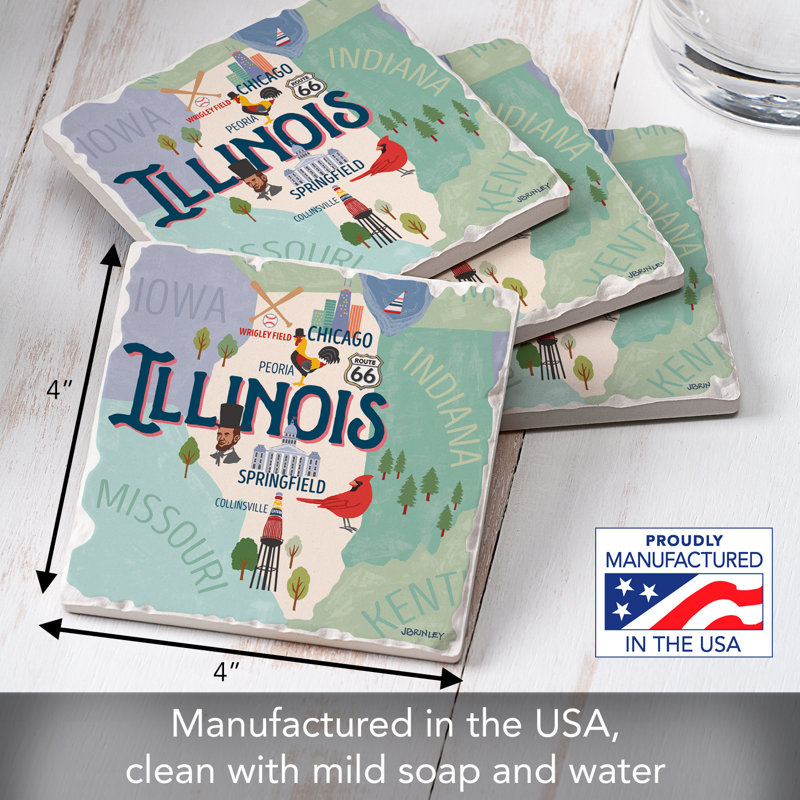 Ensemble de sous-verres 4 pièces Thirstystone Illinois