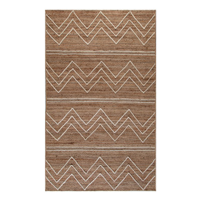 Albans Geometric Handmade Flatweave Tan Area Rug