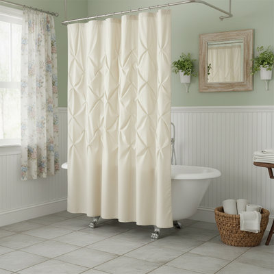 Rideau de douche en coton capitonné semi-transparent 72 × 72