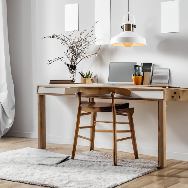 Luminaire suspendu conique blanc à 1 lumière Garvyn