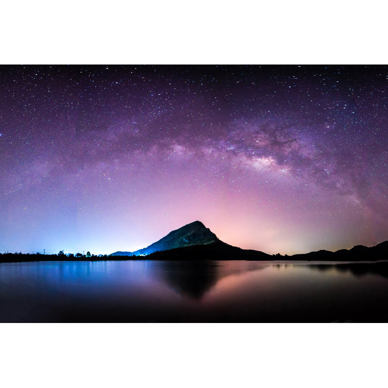 Night Mountain And Milkyway by Suphaporn - Wrapped Canvas Print, 30cm H x 46cm W