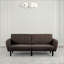 Futon Sofa Converts Into Bed Tufted Fabric Iron Leg Back Support 1Pc Sofa Pocket Coil-161863148