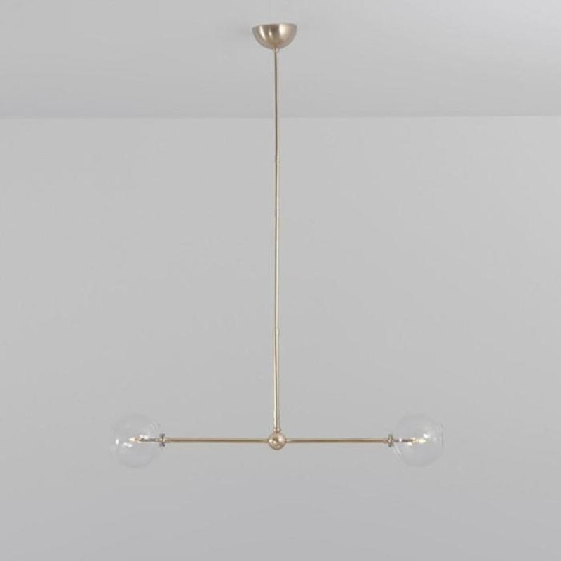 Hundo Balance Light Pendant Chandelier, Antique Gold, Clear, 48" Width x 9" Depth x 36" Height
