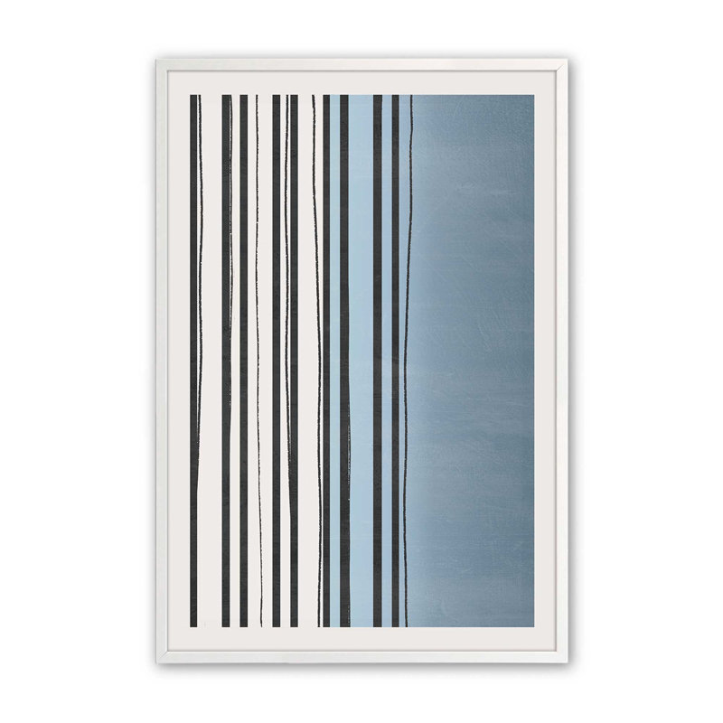 Twilight Stripes v1, Papier avec cadre simple opaque blanc, H 21 po x l 17 po x P 1,25 po