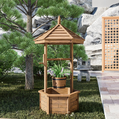 Pot à fleurs suspendu en bois Aron