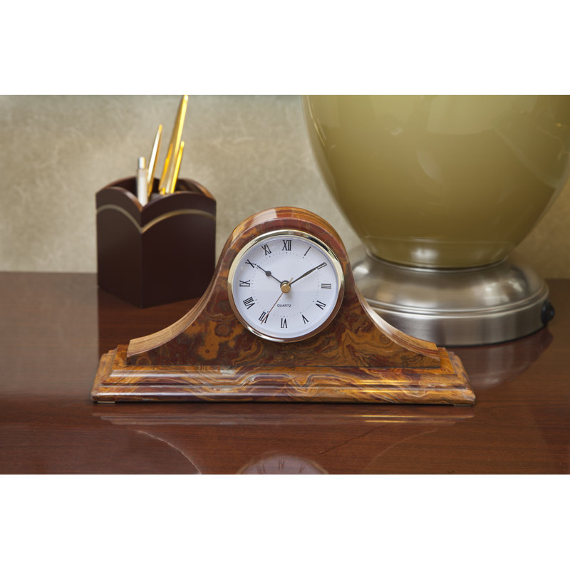 Horloge de table traditionnelle Traditional, Onyx brun safran