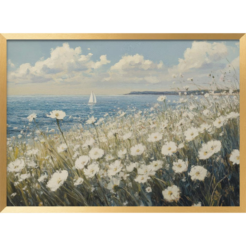 "Wild Flowers Field" Framed Textured Wall Art, Gold Framed, 18" H x 24" W