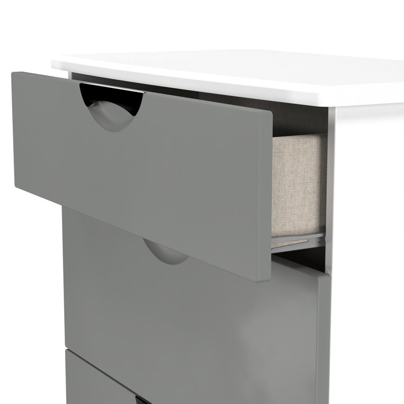 Bhodhini 77cm W 3 - Drawer Chest of Drawers, Grey