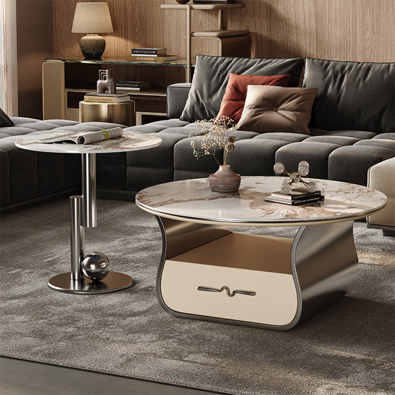Table basse légère et luxueuse, Gris