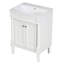 Meuble-lavabo de 24 pouces avec lavabo supérieur et rangement à 2 niveaux, conception moderne pour une organisation et une durabilité accrues.-126232909