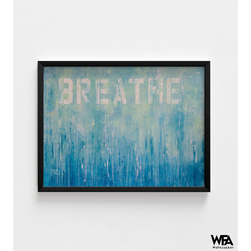 «Just Breathe» par Erin Ashley, impression d'affiche bleu clair, impression de décor de bureau de l'académie de natation de ton bleu
