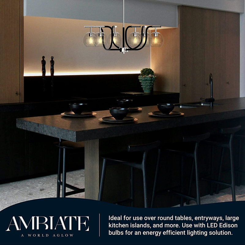 Lustre classique à 6 lumières avec abat-jour, Argent, H 29 po x l 13,40 po x P 13,40 po