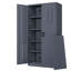 Armoire de rangement en métal durable avec 2 portes, 4 tablettes réglables et un panneau perforé pour une organisation efficace