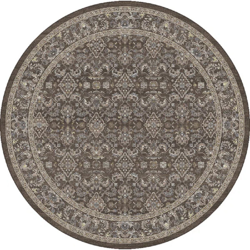 ANCIENT GARDEN 5.3 RD 57276-3235 DARK BROWN/BEIGE/BLUE, Round 5'3"