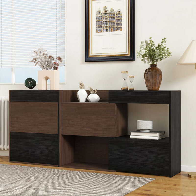 Buffet Buffet avec tiroir, armoire d'angle pour fenêtre H 44 po