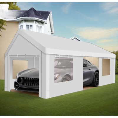 Auvent pour voiture 12 x 20 pi avec fenêtres de ventilation enroulables
