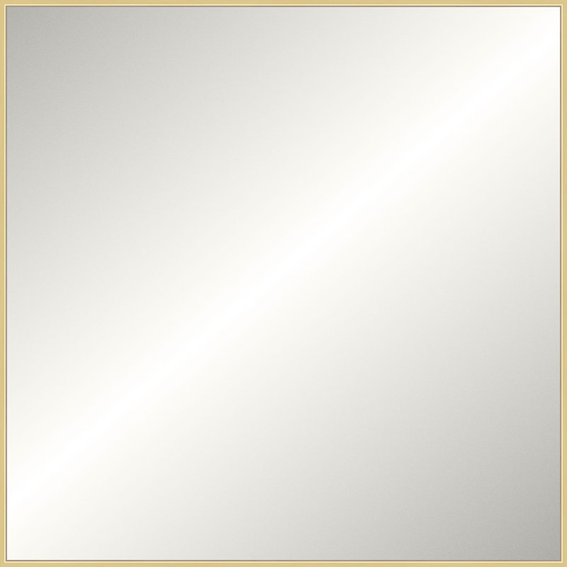 Floater 2 Solid Wood Mirror, 37.25" x 37.25", Gold, Square