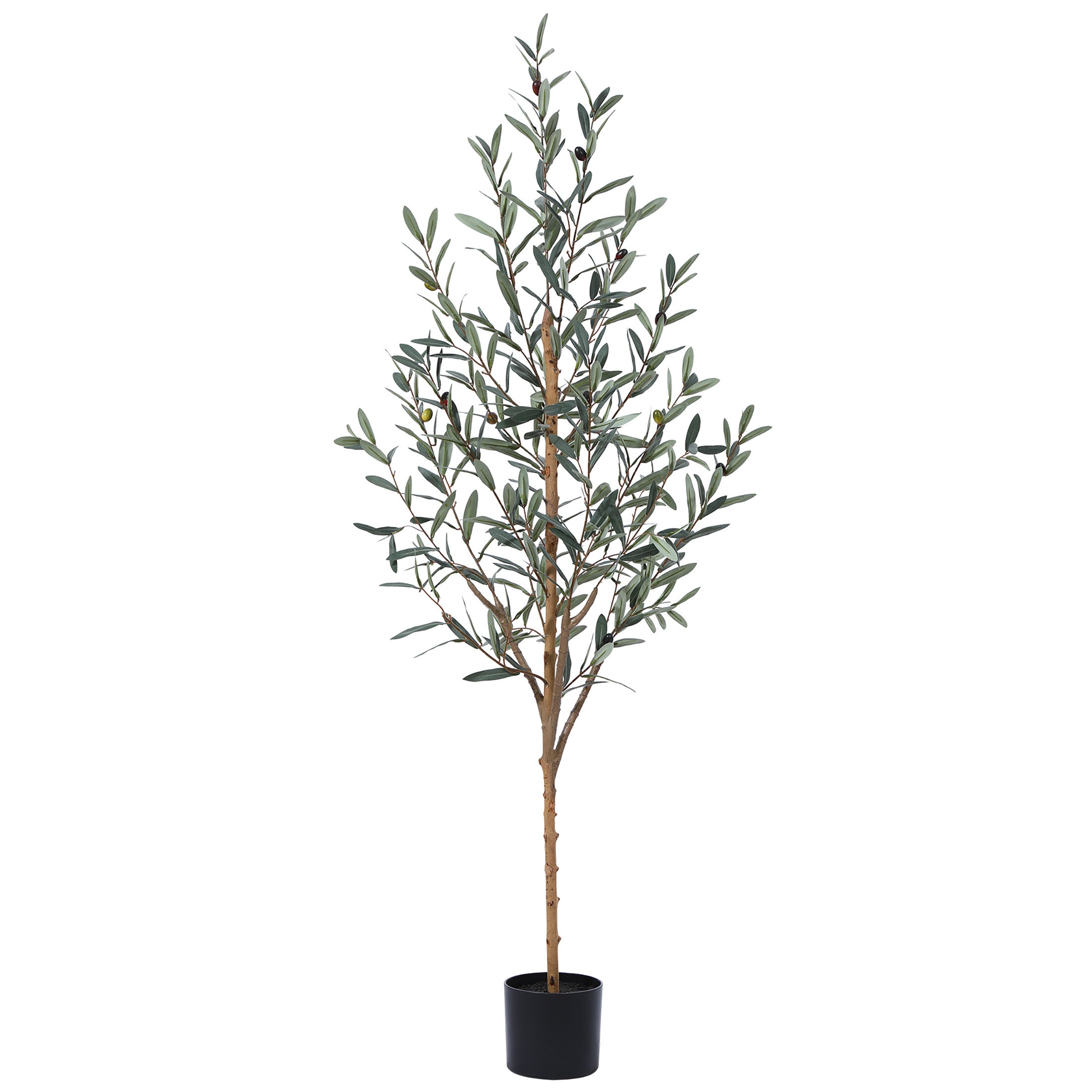 Adcock Artificial Olive Plants with Realistic Leaves and Natural Trunk, Fake Potted Tree Home Decor