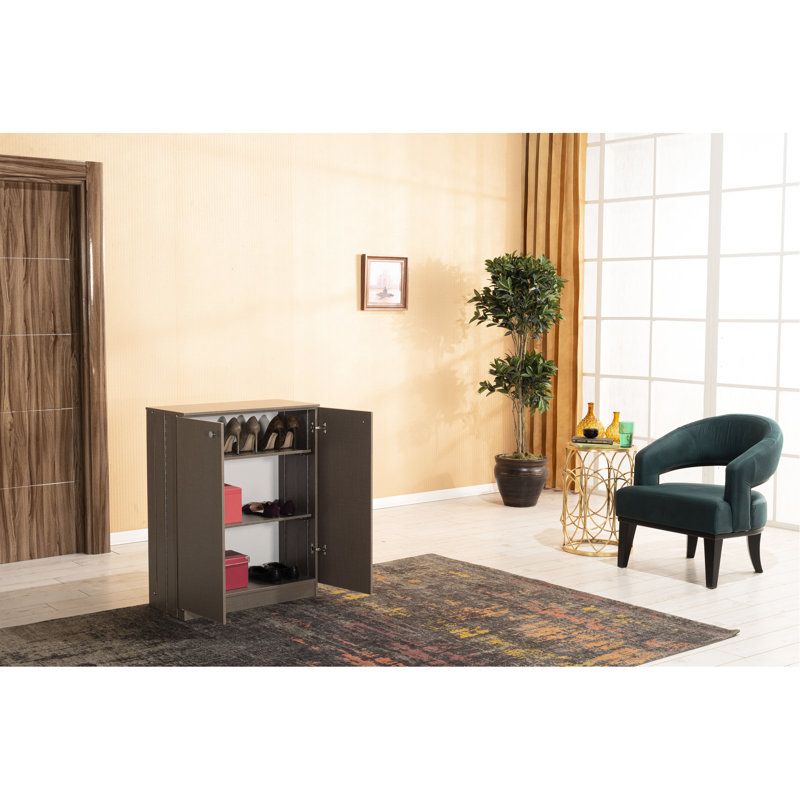 3 Tier Shoe Rack - Brown & Beige Wood, 27.02 In. D X 35.14 W 12.82 H Organizer + Stand, Wooden Construction, 27" Depth 36" Width 13" Height, 35 Lb