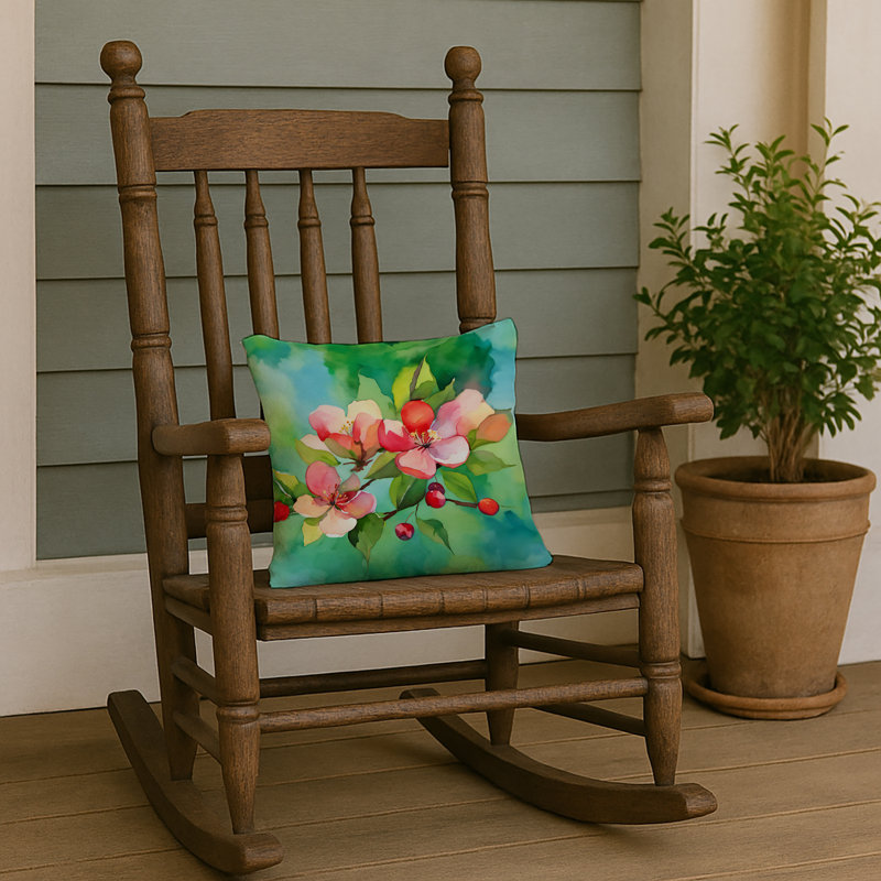 Coussin décoratif à fleurs et fleurs d'Akansas, Carré 14 po