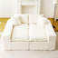 Velours blanc tortue multifonctionnel, tissu doux, confortable pour 4 personnes, convient aux petits espaces