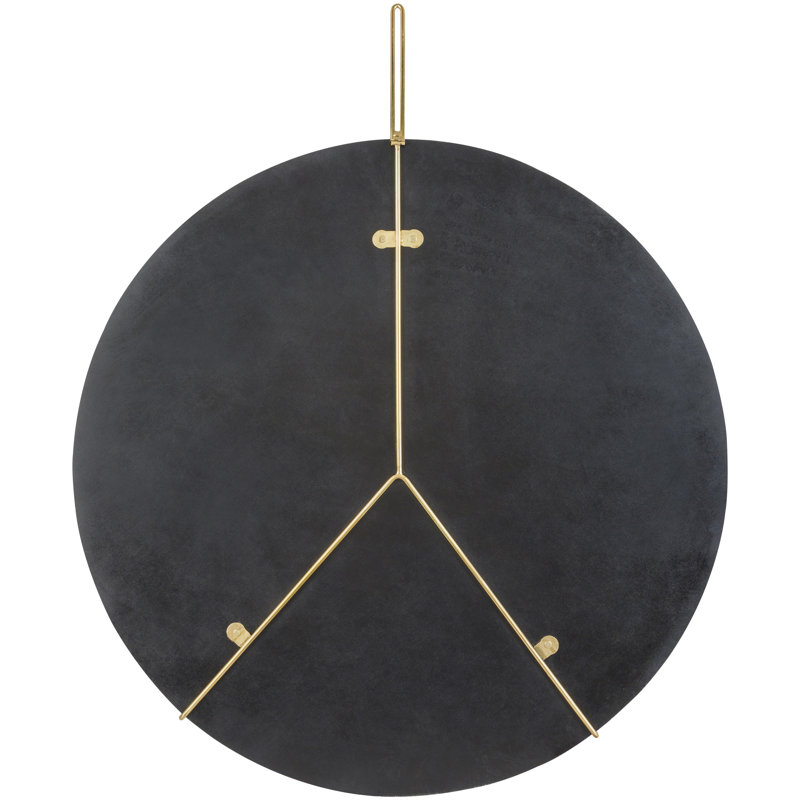 Galactic Stainless Steel Round Wall Mirror, 31" x 23.5"