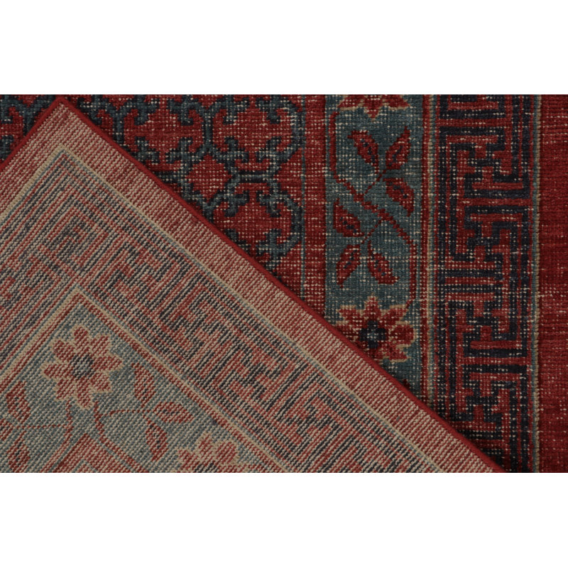 Distressed Homage Hand Knotted Wool Floral Area Rug, Rectangle 12' x 16'