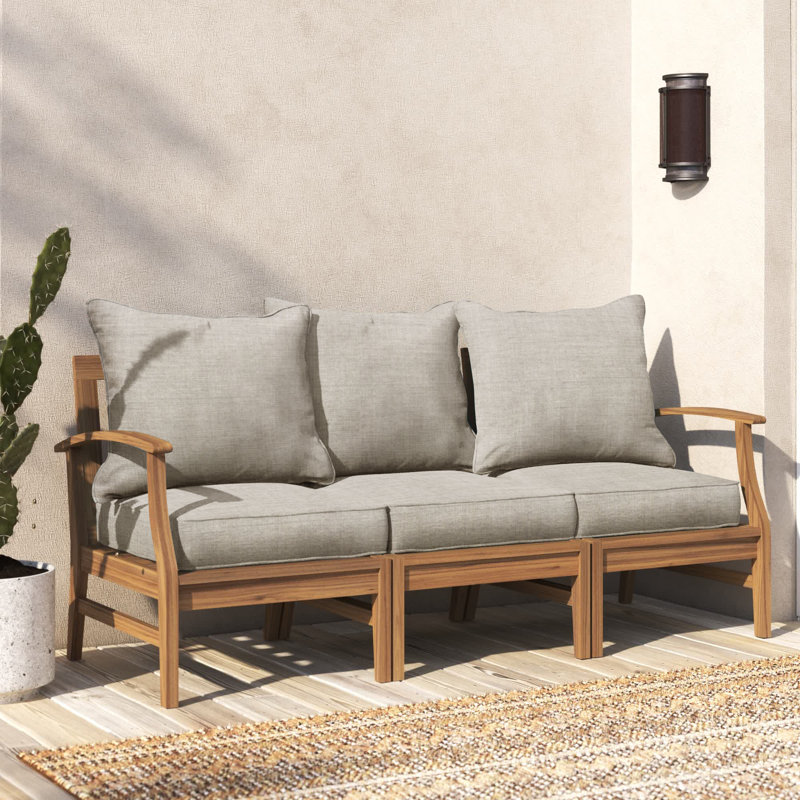 Alline Sunbrella Outdoor 5'' Sofa Seat / Back Cushion, Cast Silver Sunbrella® Plainweave