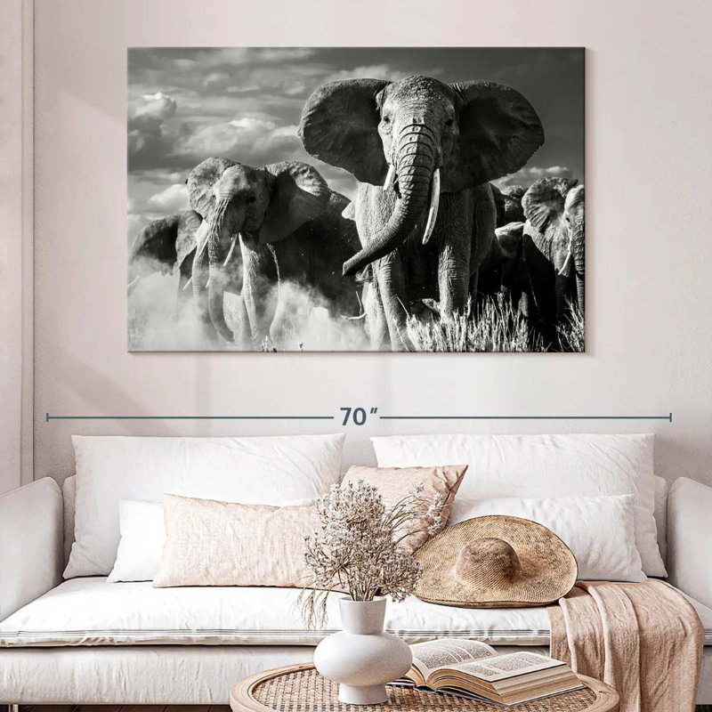Brampt Elephant Sunset March, 34" H x 51" W