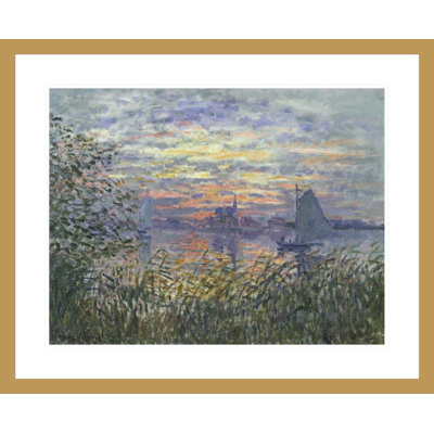 «Marine View with a Sunset» par Claude Monet, impression giclée sur cadre